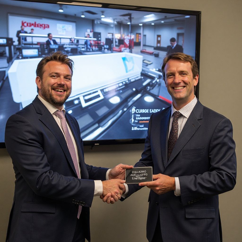 Equipo recibiendo premio de innovación