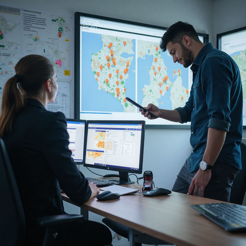 Equipo trabajando en estación de servicio